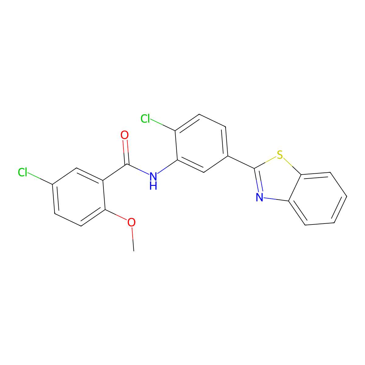 N-[5-(1,3-benzothiazol-2-yl)-2-chlorophenyl]-5-chloro-2-methoxybenzamide molecular structure, CAS 353464-75-2