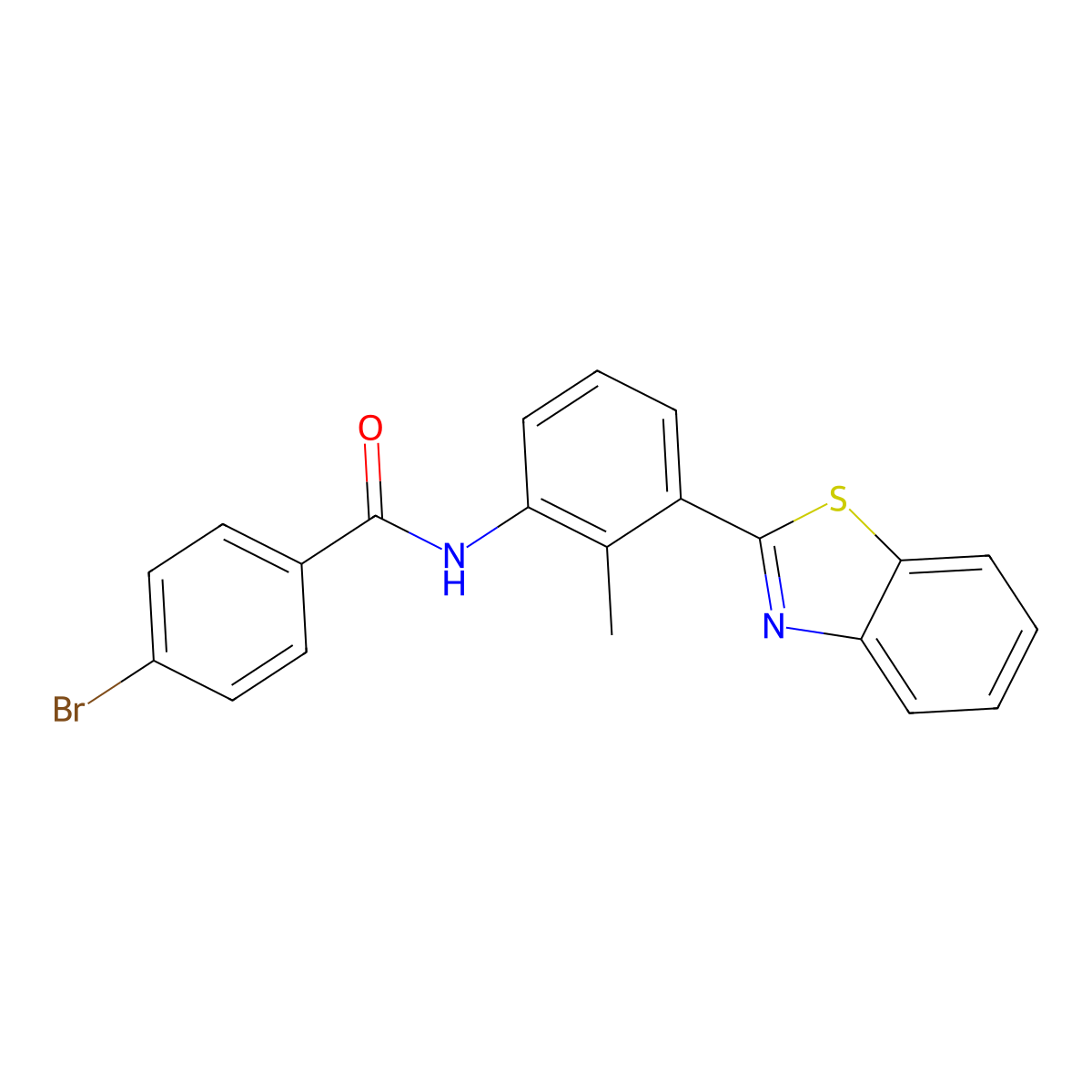 N-[3-(1,3-benzothiazol-2-yl)-2-methylphenyl]-4-bromobenzamide molecular structure, CAS 353464-77-4