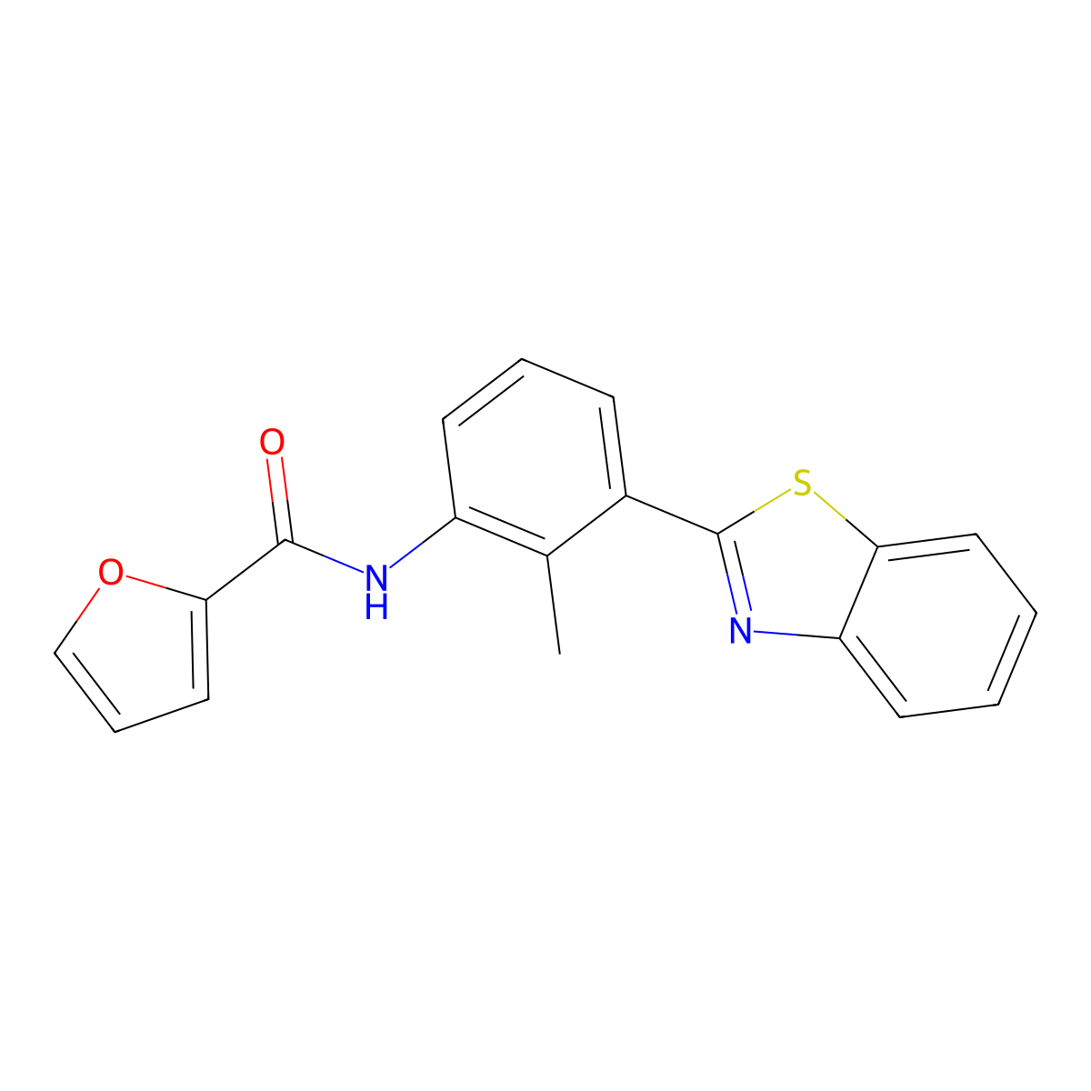 N-[3-(1,3-benzothiazol-2-yl)-2-methylphenyl]-2-furamide molecular structure, CAS 353464-80-9
