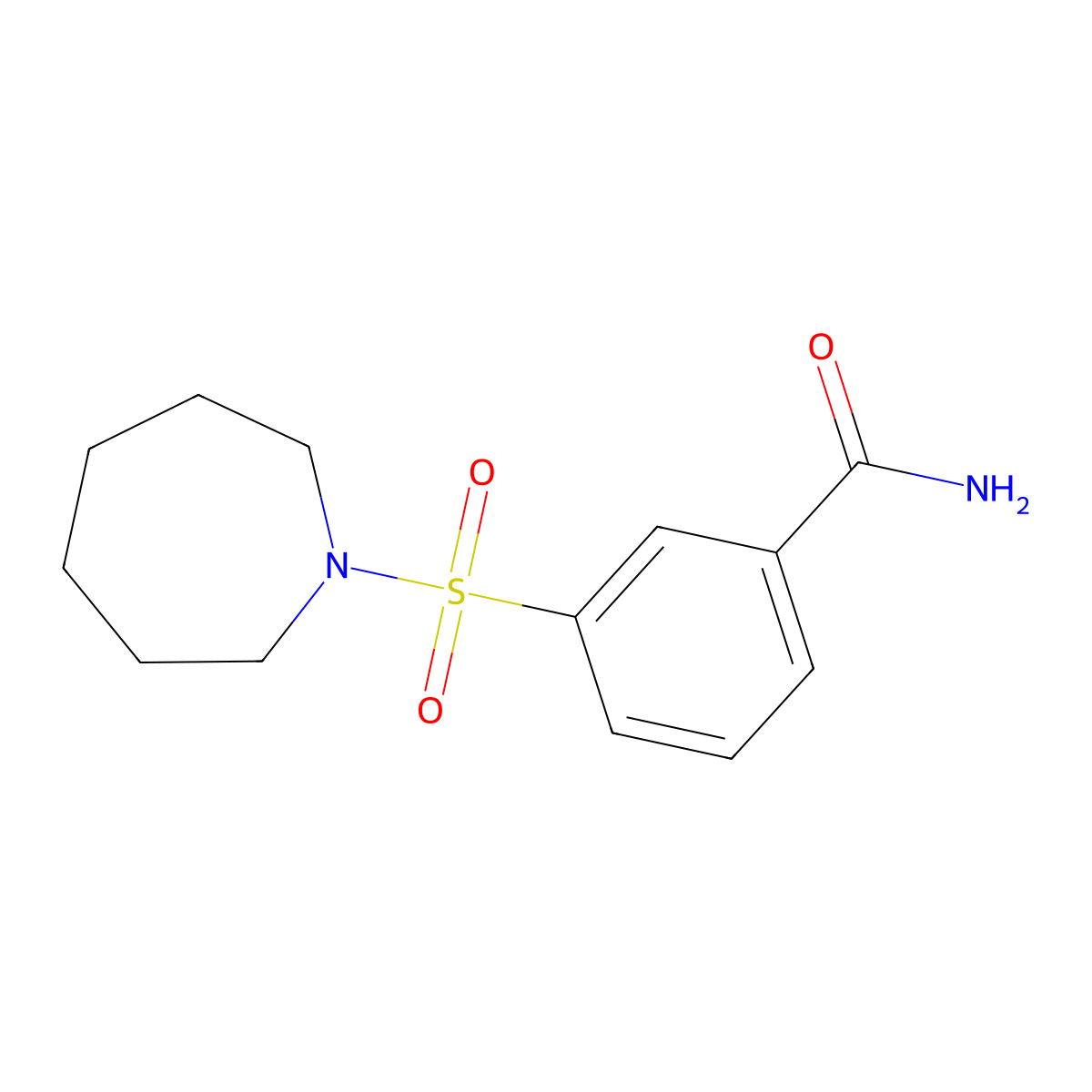 3-(Azepan-1-ylsulfonyl)benzamide molecular structure, CAS 353464-83-2