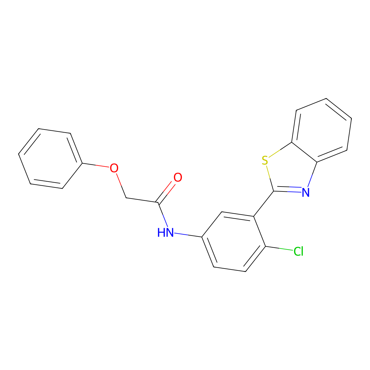 N-[3-(1,3-benzothiazol-2-yl)-4-chlorophenyl]-2-phenoxyacetamide molecular structure, CAS 353464-88-7