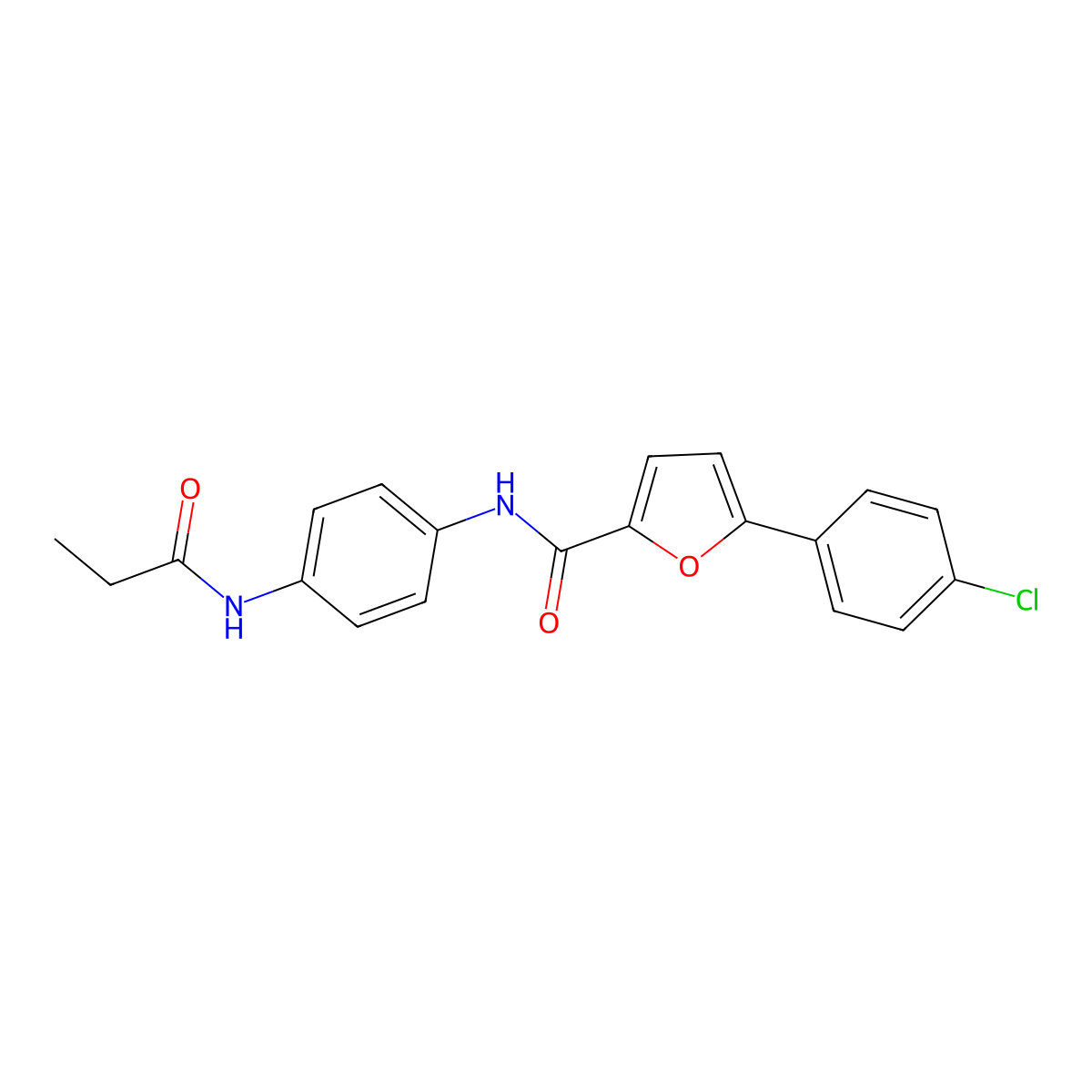 5-(4-chlorophenyl)-N-[4-(propanoylamino)phenyl]furan-2-carboxamide molecular structure, CAS 353465-05-1