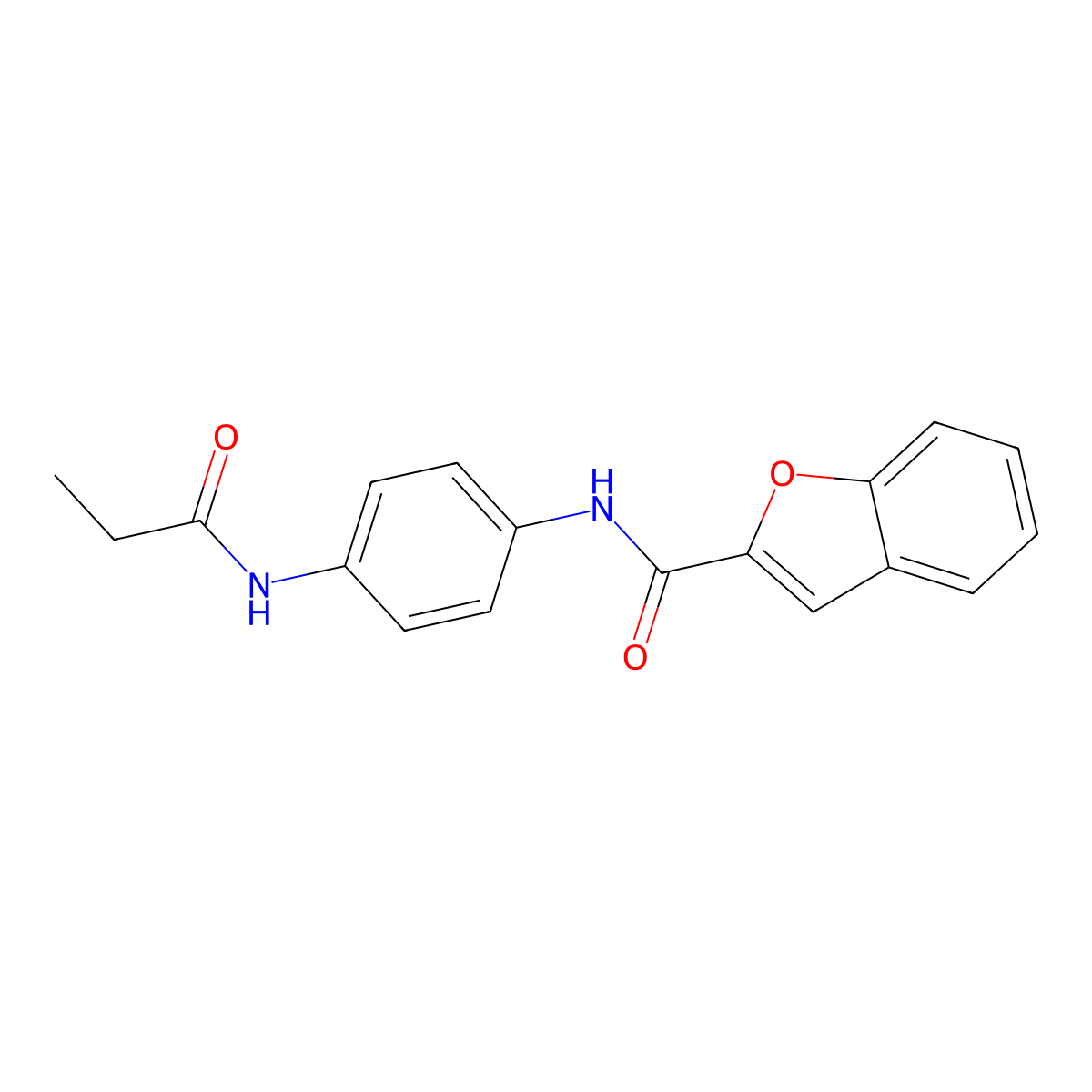 N-[4-(propanoylamino)phenyl]-1-benzofuran-2-carboxamide molecular structure, CAS 353465-07-3