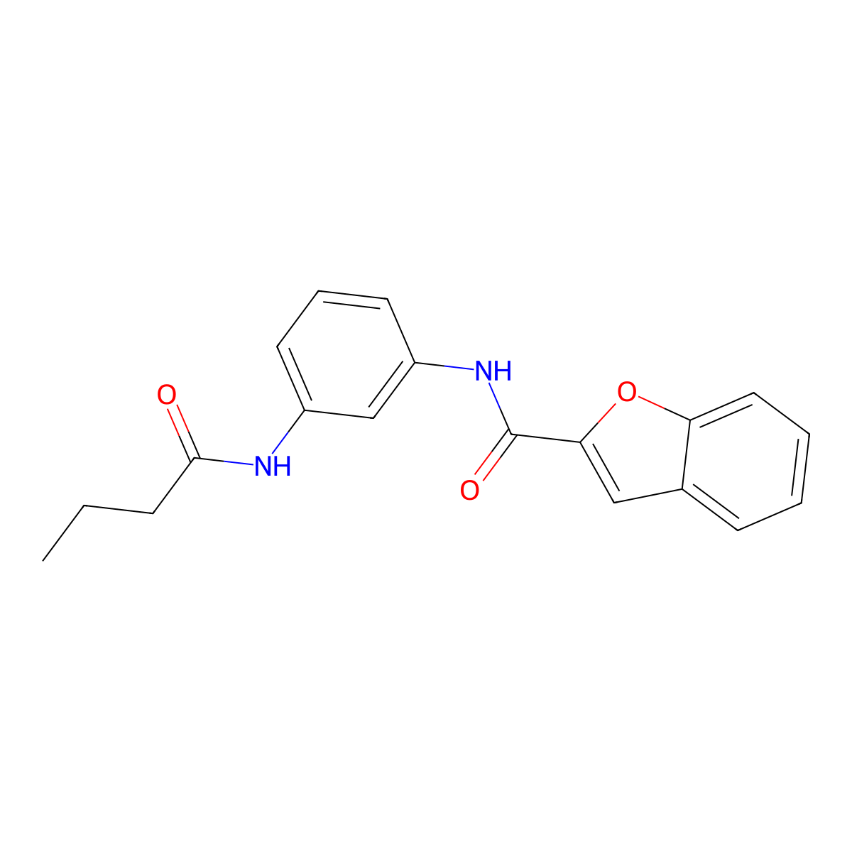 N-[3-(butanoylamino)phenyl]-1-benzofuran-2-carboxamide molecular structure, CAS 353465-09-5