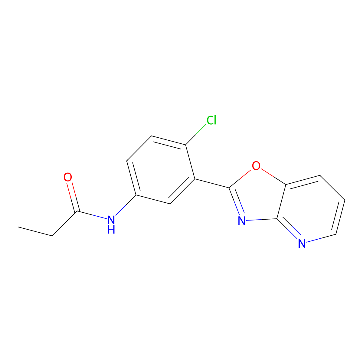 N-[4-chloro-3-([1,3]oxazolo[4,5-b]pyridin-2-yl)phenyl]propanamide molecular structure, CAS 353465-19-7
