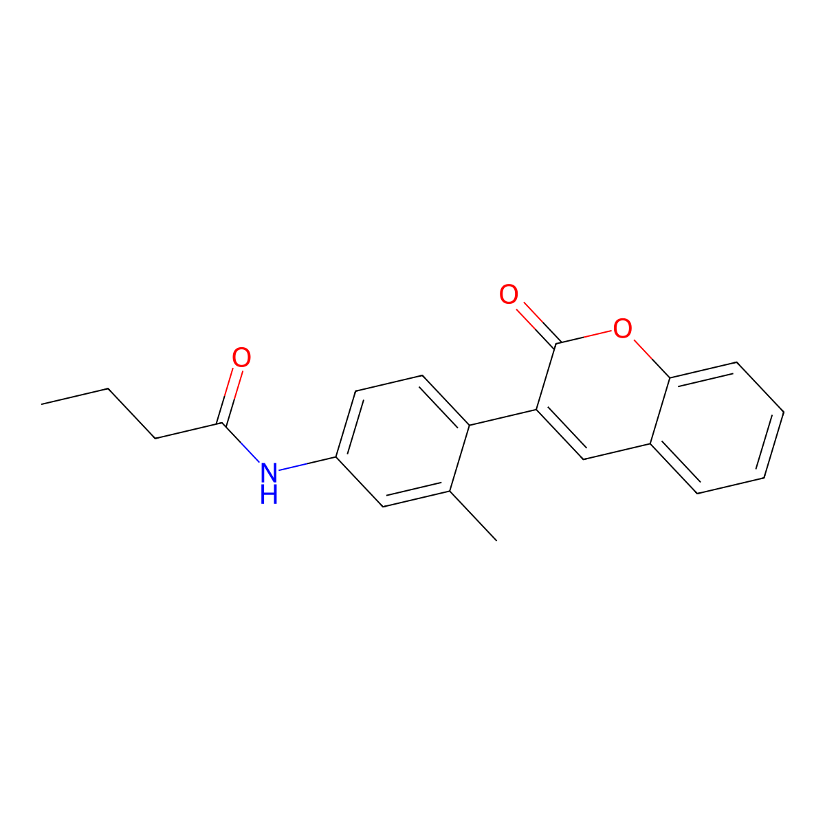 N-[3-methyl-4-(2-oxochromen-3-yl)phenyl]butanamide molecular structure, CAS 353465-23-3