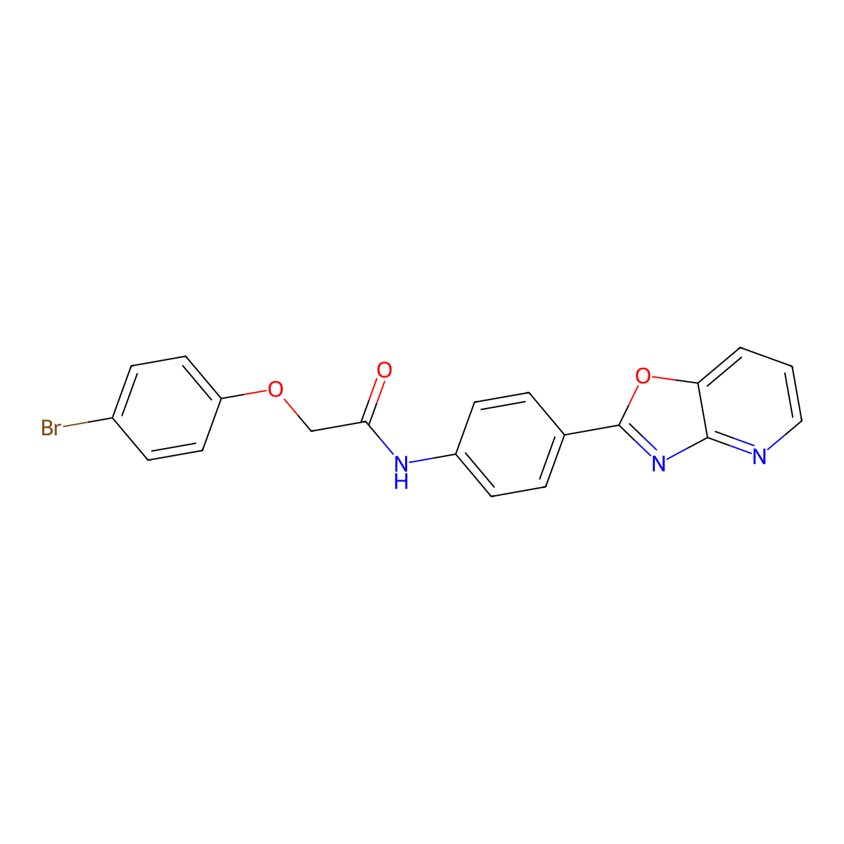 2-(4-bromophenoxy)-N-[4-([1,3]oxazolo[4,5-b]pyridin-2-yl)phenyl]acetamide molecular structure, CAS 353465-57-3