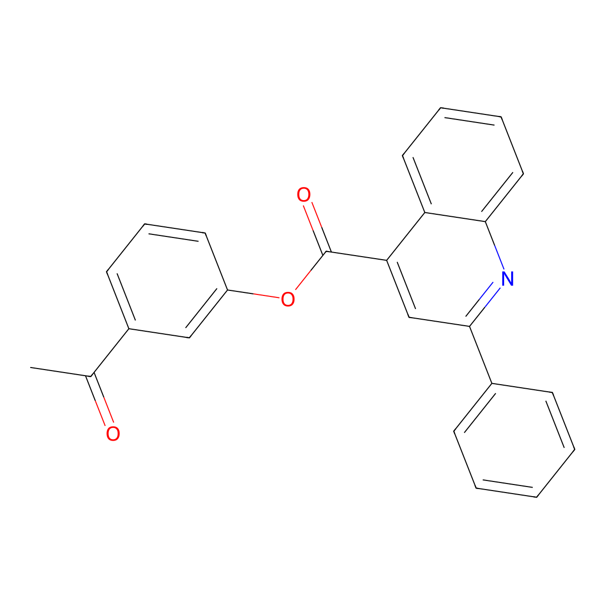 3-Acetylphenyl 2-phenyl-4-quinolinecarboxylate molecular structure, CAS 353465-90-4