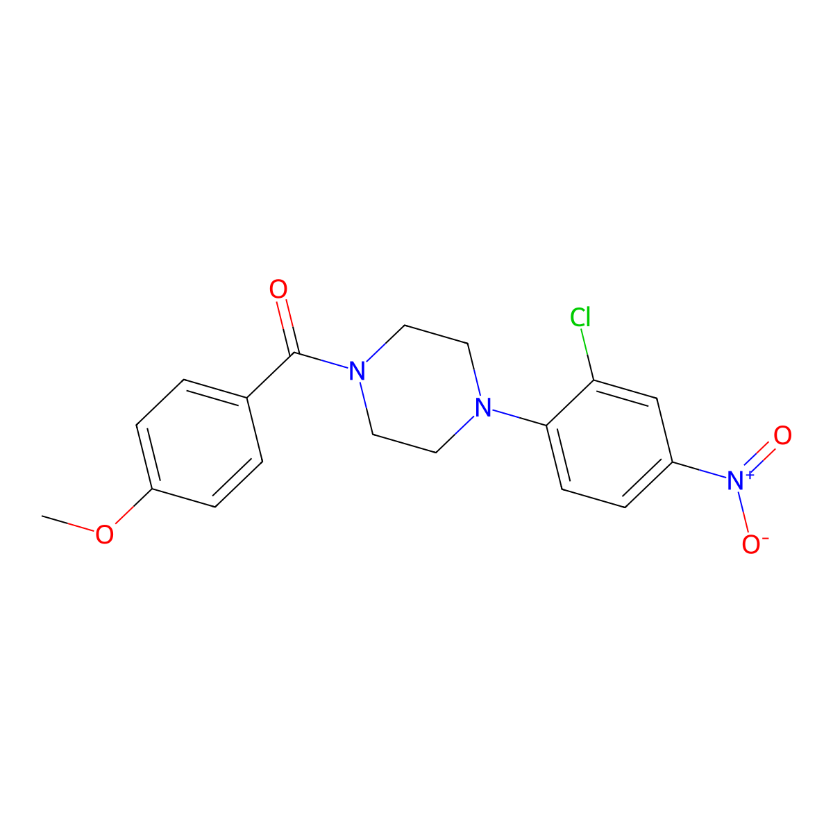 [4-(2-Chloro-4-nitrophenyl)piperazin-1-yl]-(4-methoxyphenyl)methanone molecular structure, CAS 353466-04-3