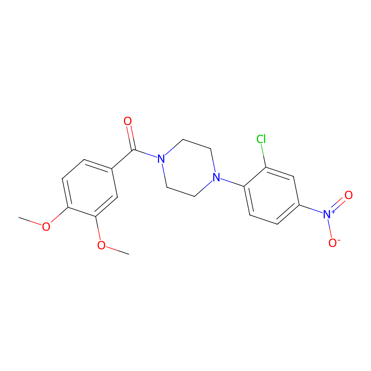 [4-(2-Chloro-4-nitrophenyl)piperazin-1-yl]-(3,4-dimethoxyphenyl)methanone molecular structure, CAS 353466-10-1