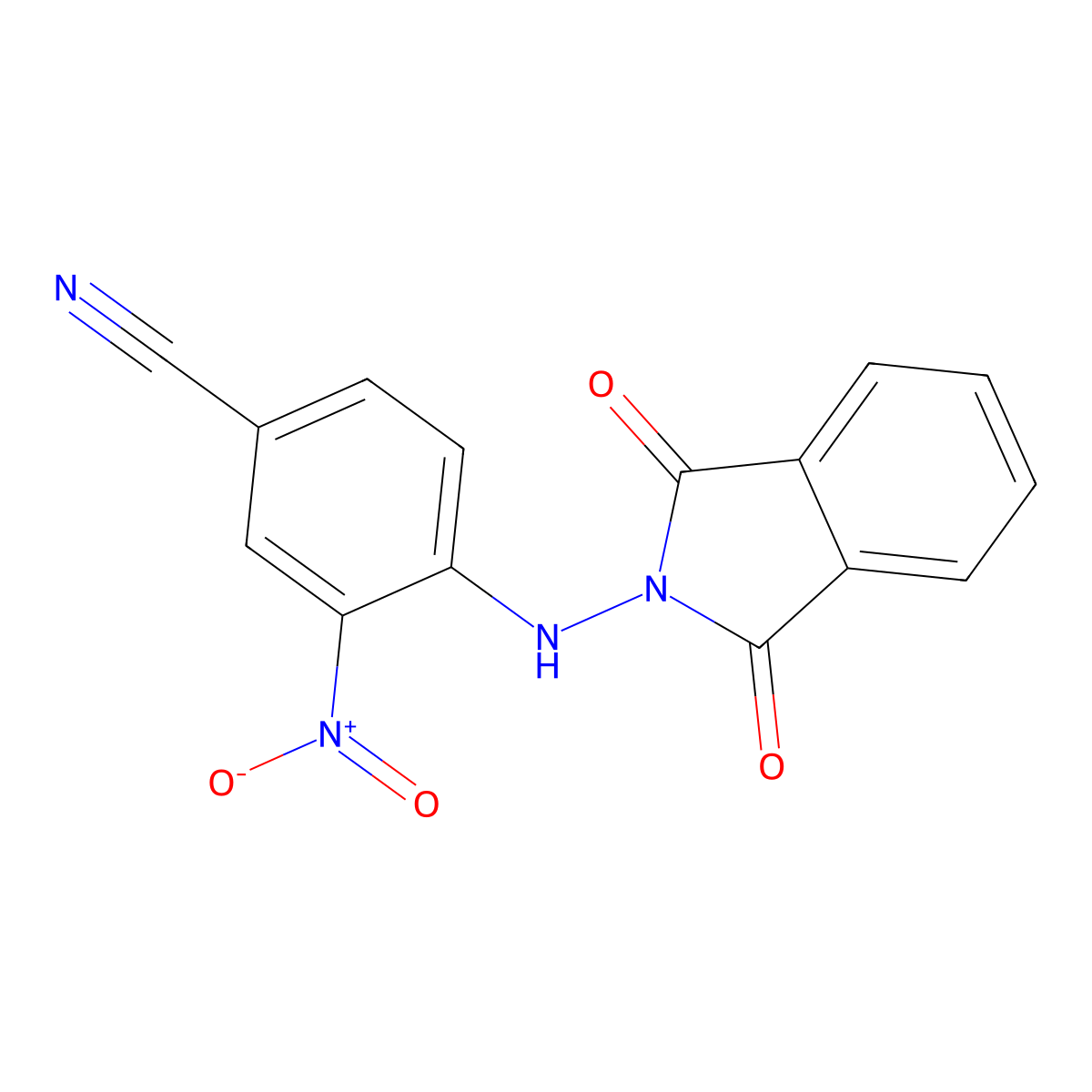 4-[(1,3-Dioxoisoindol-2-yl)amino]-3-nitrobenzonitrile molecular structure, CAS 353466-70-3