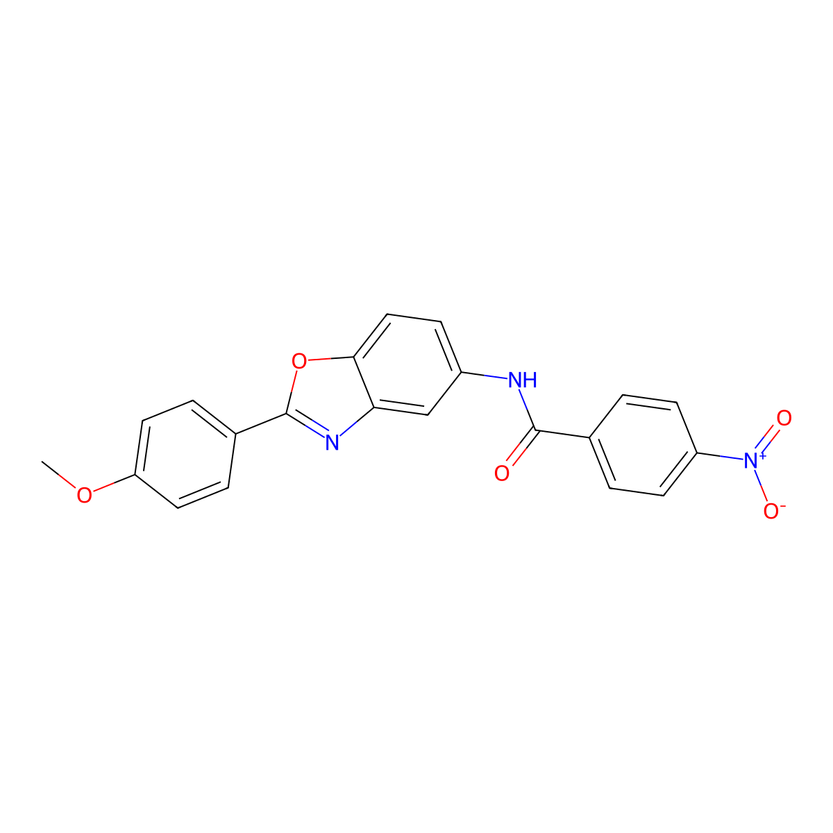 N-[2-(4-methoxyphenyl)-1,3-benzoxazol-5-yl]-4-nitrobenzamide molecular structure, CAS 353466-79-2