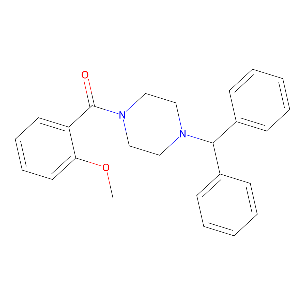 1-Benzhydryl-4-(2-methoxybenzoyl)piperazine molecular structure, CAS 353466-81-6
