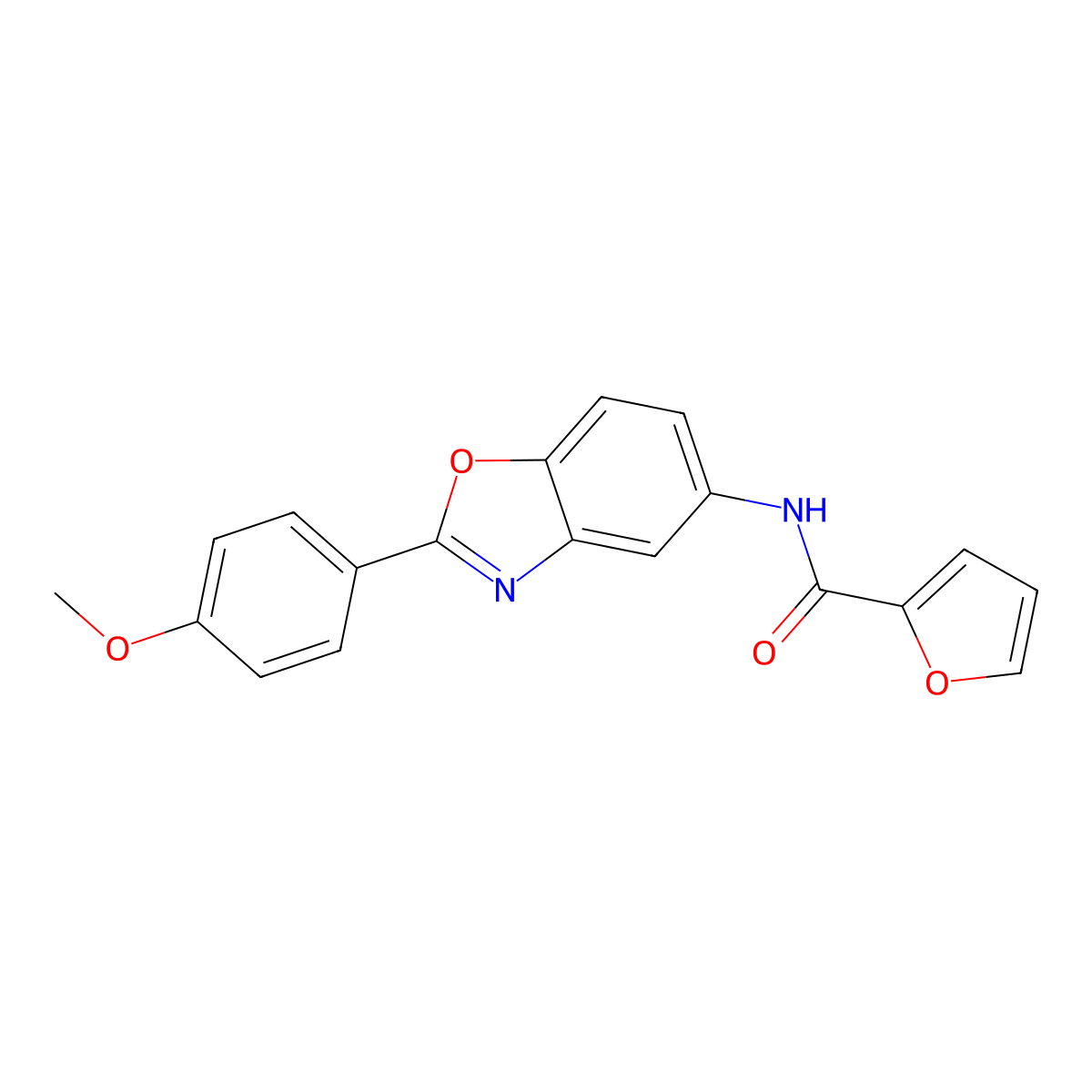 N-[2-(4-methoxyphenyl)-1,3-benzoxazol-5-yl]-2-furamide molecular structure, CAS 353466-82-7