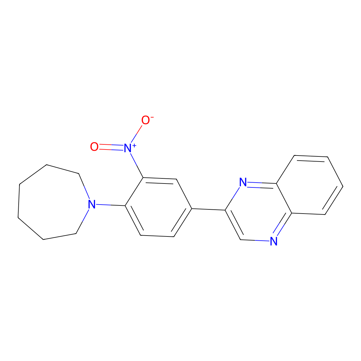 2-[4-(Azepan-1-yl)-3-nitrophenyl]quinoxaline molecular structure, CAS 353466-88-3