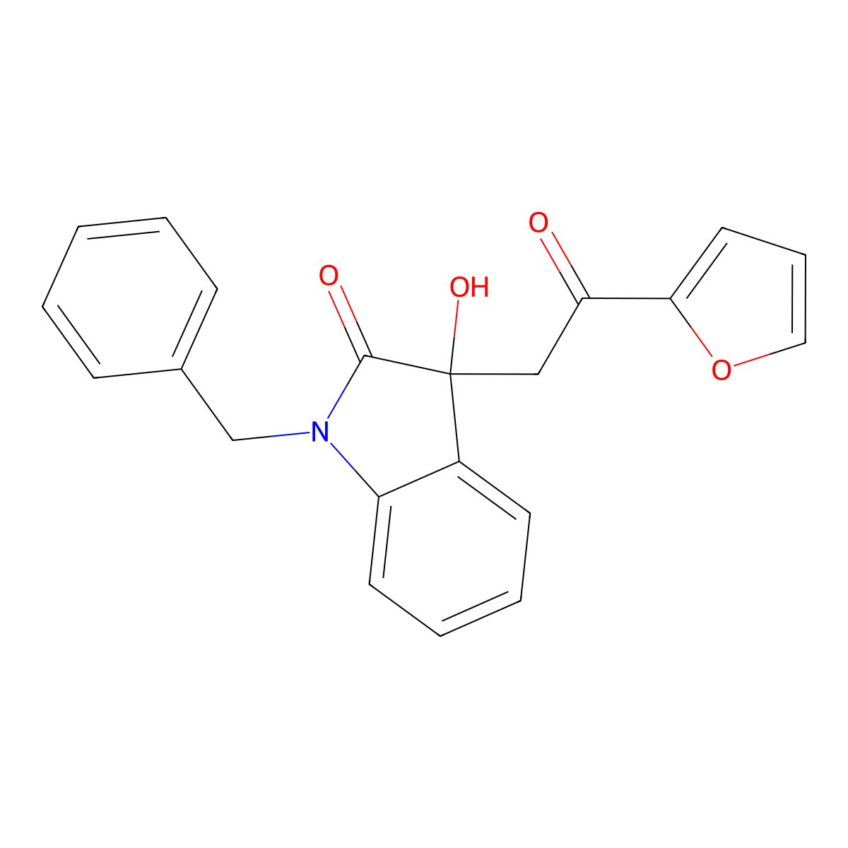 1-Benzyl-3-[2-(furan-2-yl)-2-oxoethyl]-3-hydroxyindol-2-one molecular structure, CAS 353466-97-4