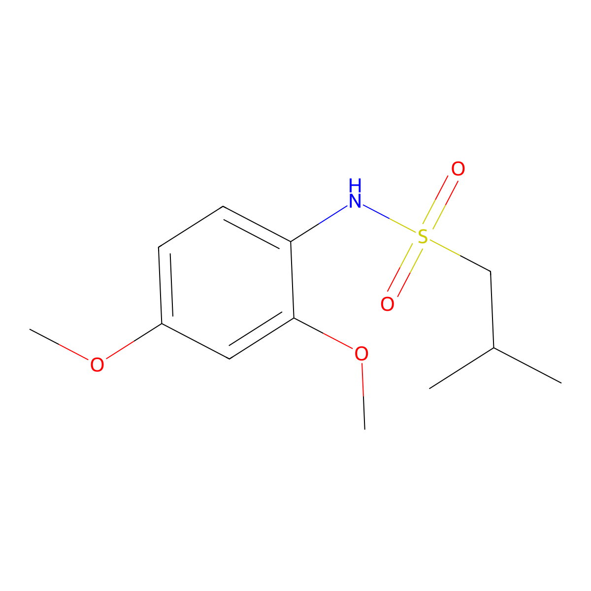 N-(2,4-dimethoxyphenyl)-2-methylpropane-1-sulfonamide molecular structure, CAS 353467-08-0