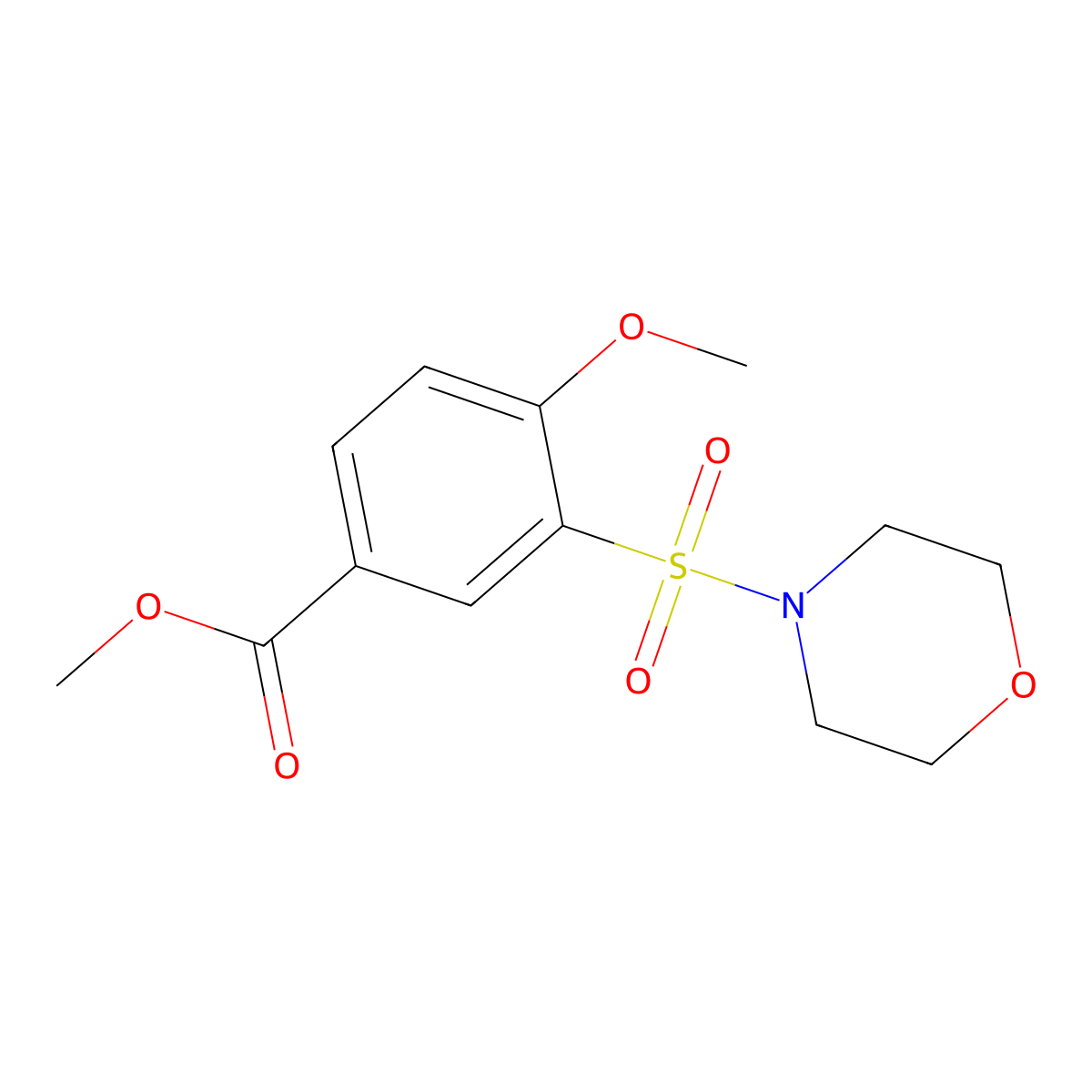 Methyl 4-methoxy-3-(morpholinosulfonyl)benzoate molecular structure, CAS 353467-19-3