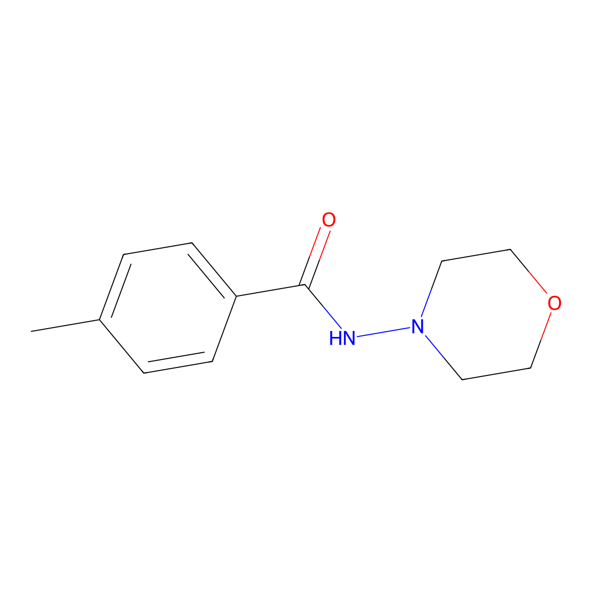 4-methyl-N-morpholin-4-ylbenzamide molecular structure, CAS 353467-48-8