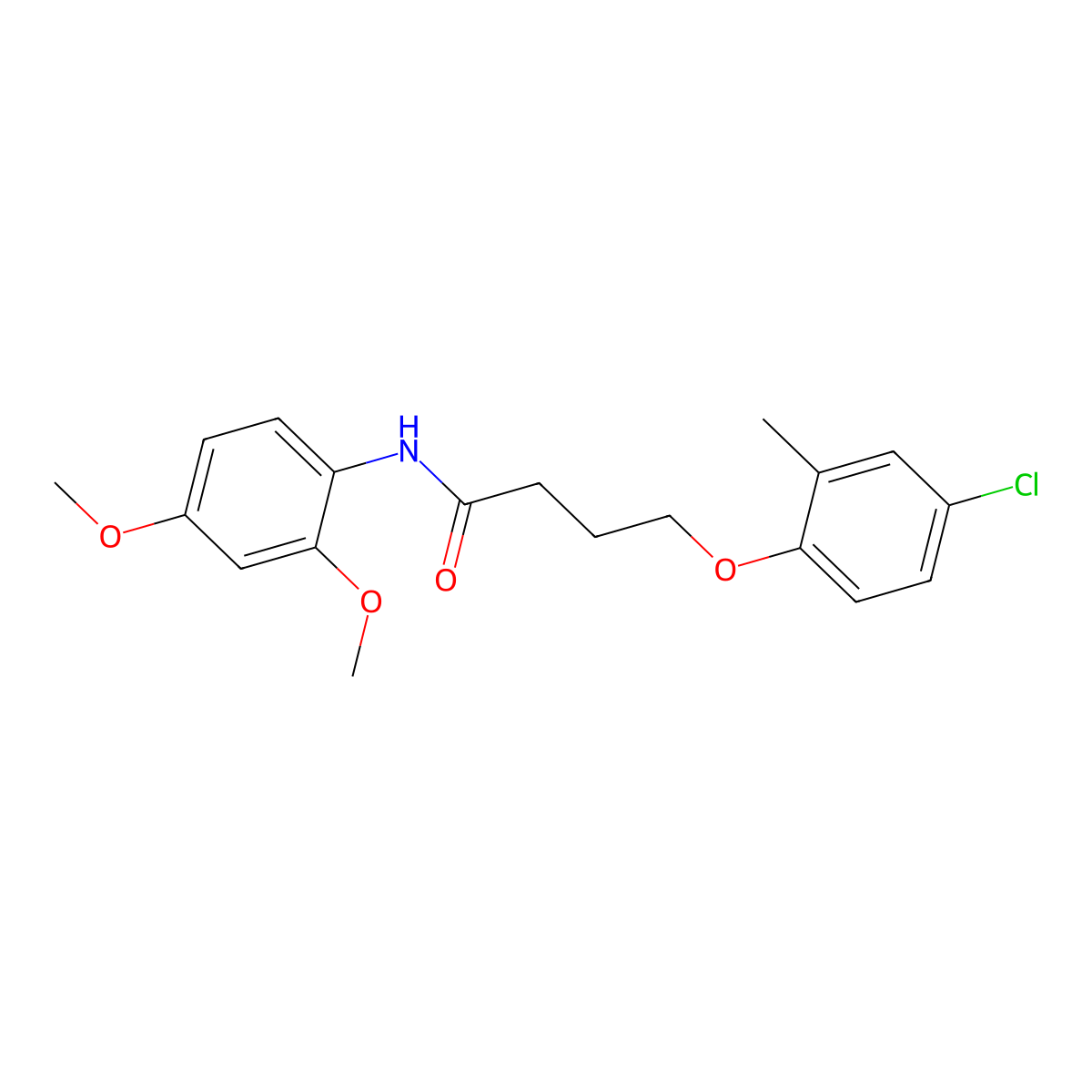 4-(4-chloro-2-methylphenoxy)-N-(2,4-dimethoxyphenyl)butanamide molecular structure, CAS 353467-62-6