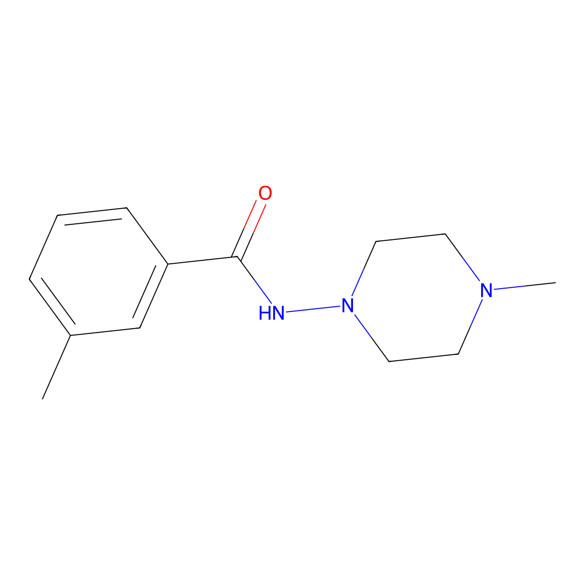 3-methyl-N-(4-methyl-1-piperazinyl)benzamide molecular structure, CAS 353467-67-1