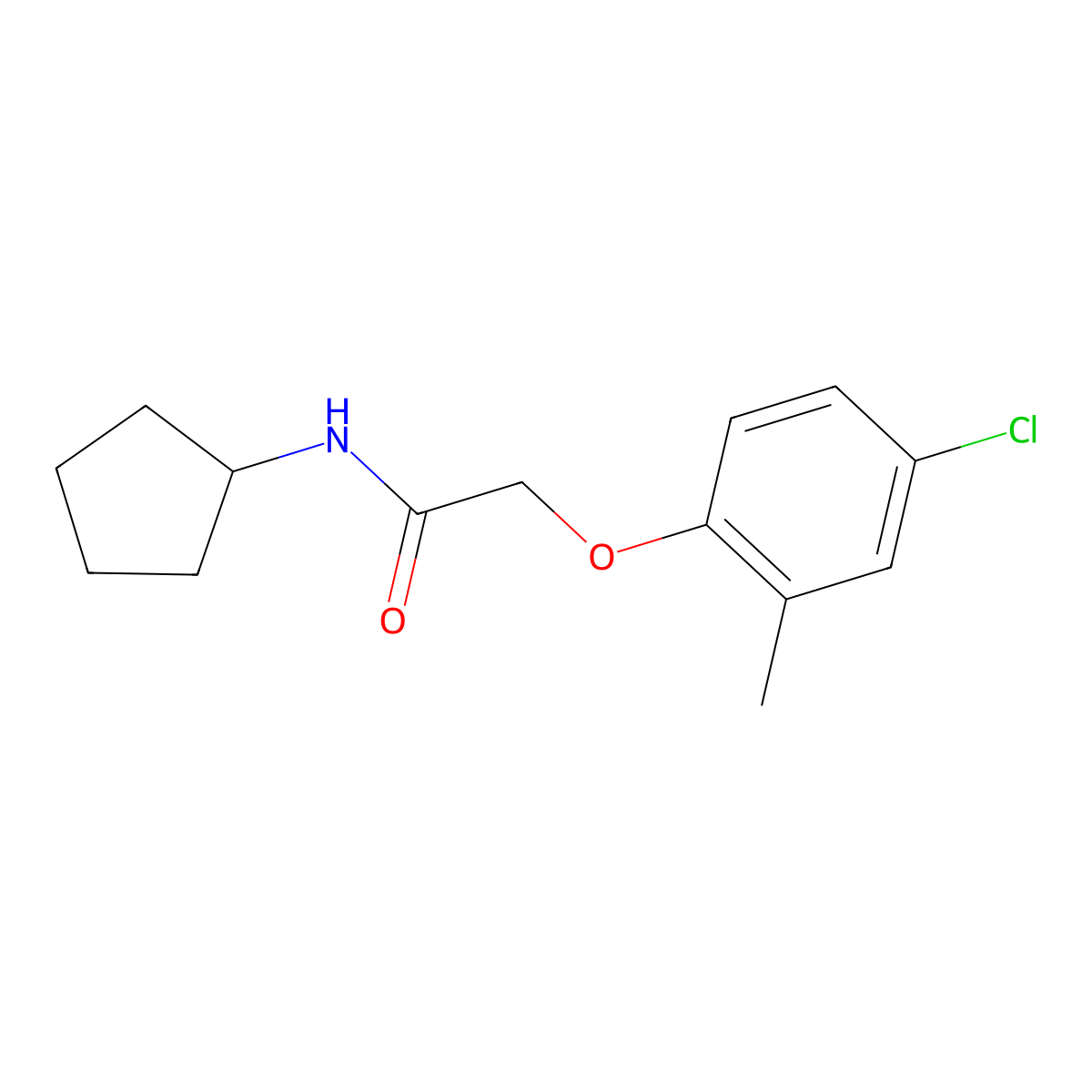 2-(4-chloro-2-methylphenoxy)-N-cyclopentylacetamide molecular structure, CAS 353467-81-9