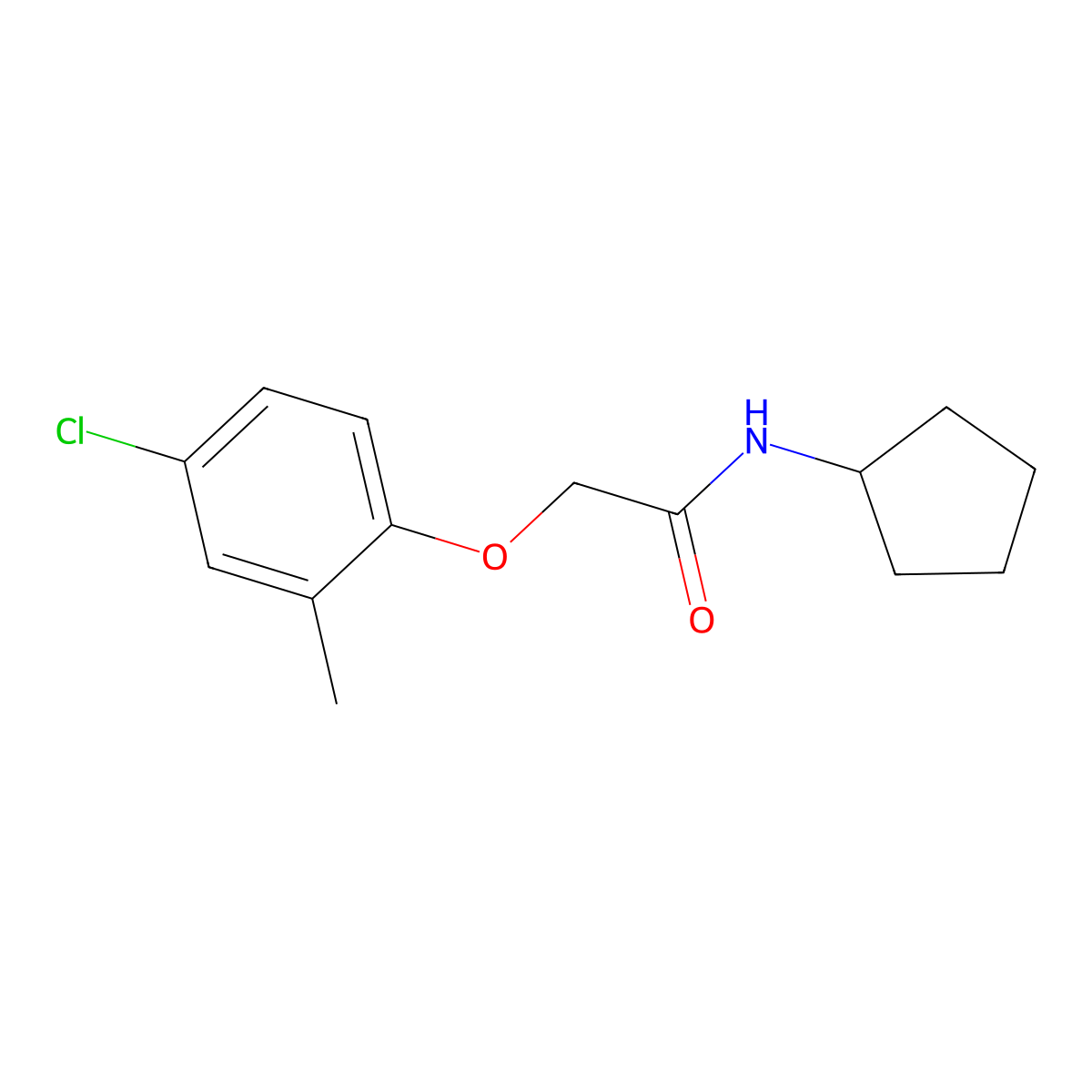 2-(4-chloro-2-methylphenoxy)-N-cyclopentylacetamide molecular structure, CAS 353467-81-9