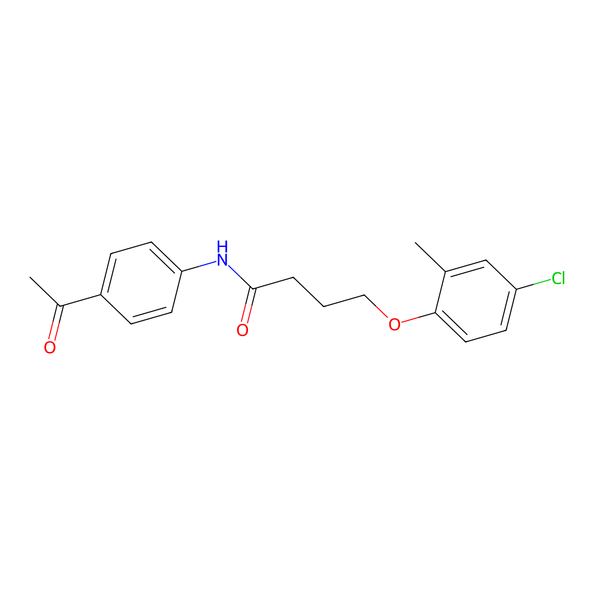 N-(4-acetylphenyl)-4-(4-chloro-2-methylphenoxy)butanamide molecular structure, CAS 353467-85-3