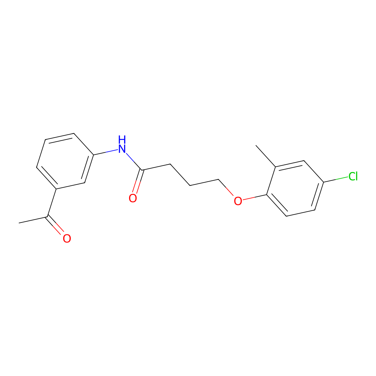 N-(3-acetylphenyl)-4-(4-chloro-2-methylphenoxy)butanamide molecular structure, CAS 353467-86-4