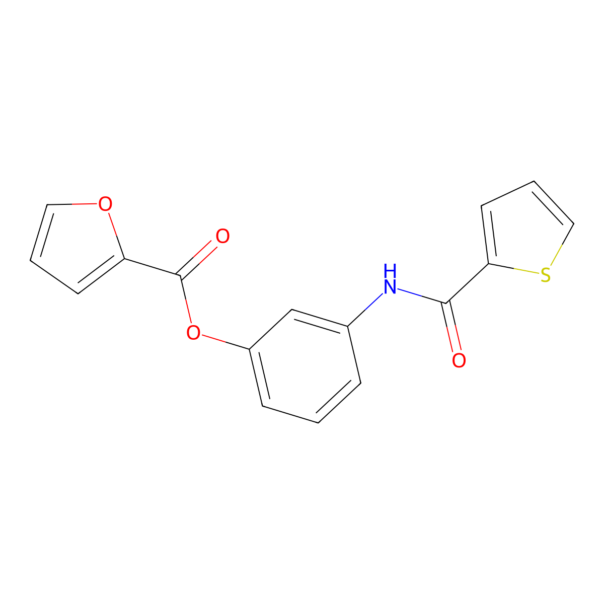 3-[(2-Thienylcarbonyl)amino]phenyl 2-furoate molecular structure, CAS 353467-88-6