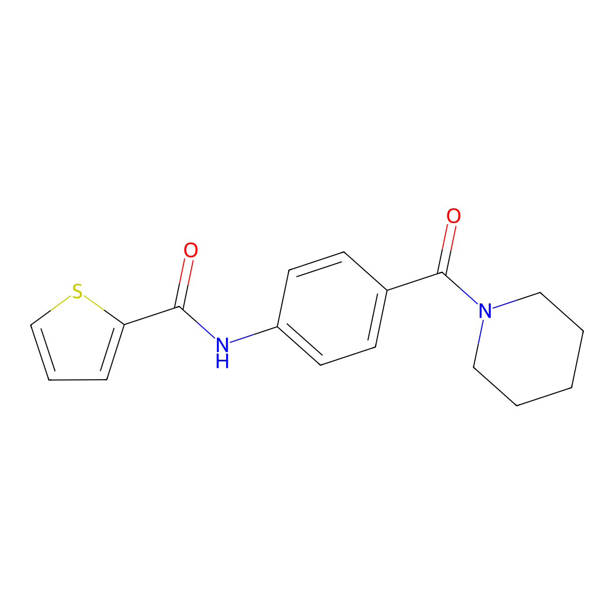 N-[4-(piperidine-1-carbonyl)phenyl]thiophene-2-carboxamide molecular structure, CAS 353468-01-6