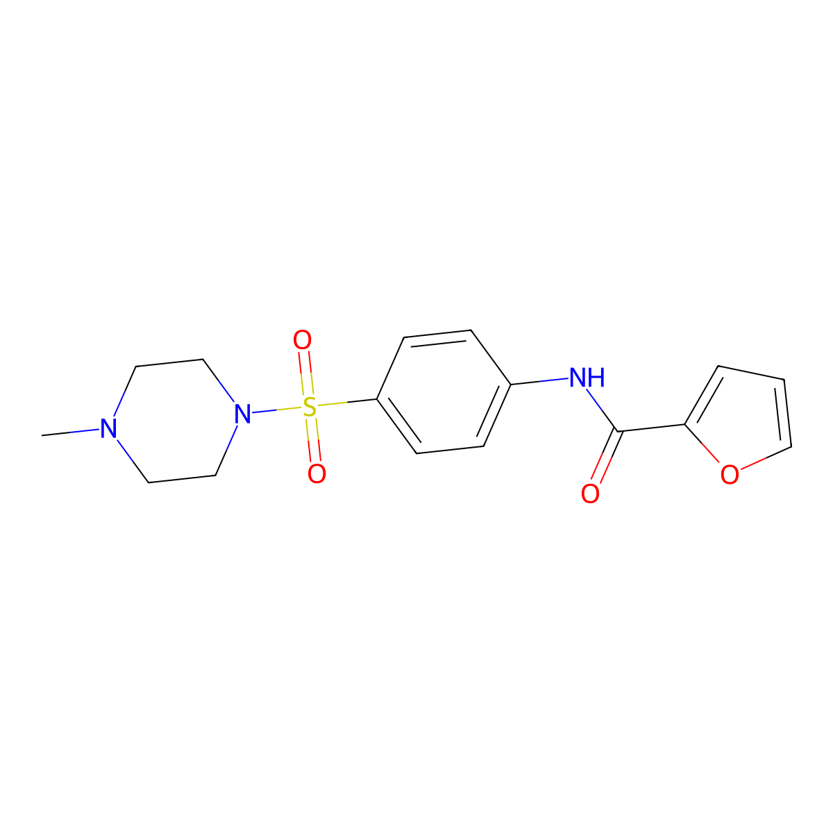 N-{4-[(4-methyl-1-piperazinyl)sulfonyl]phenyl}-2-furamide molecular structure, CAS 353468-35-6