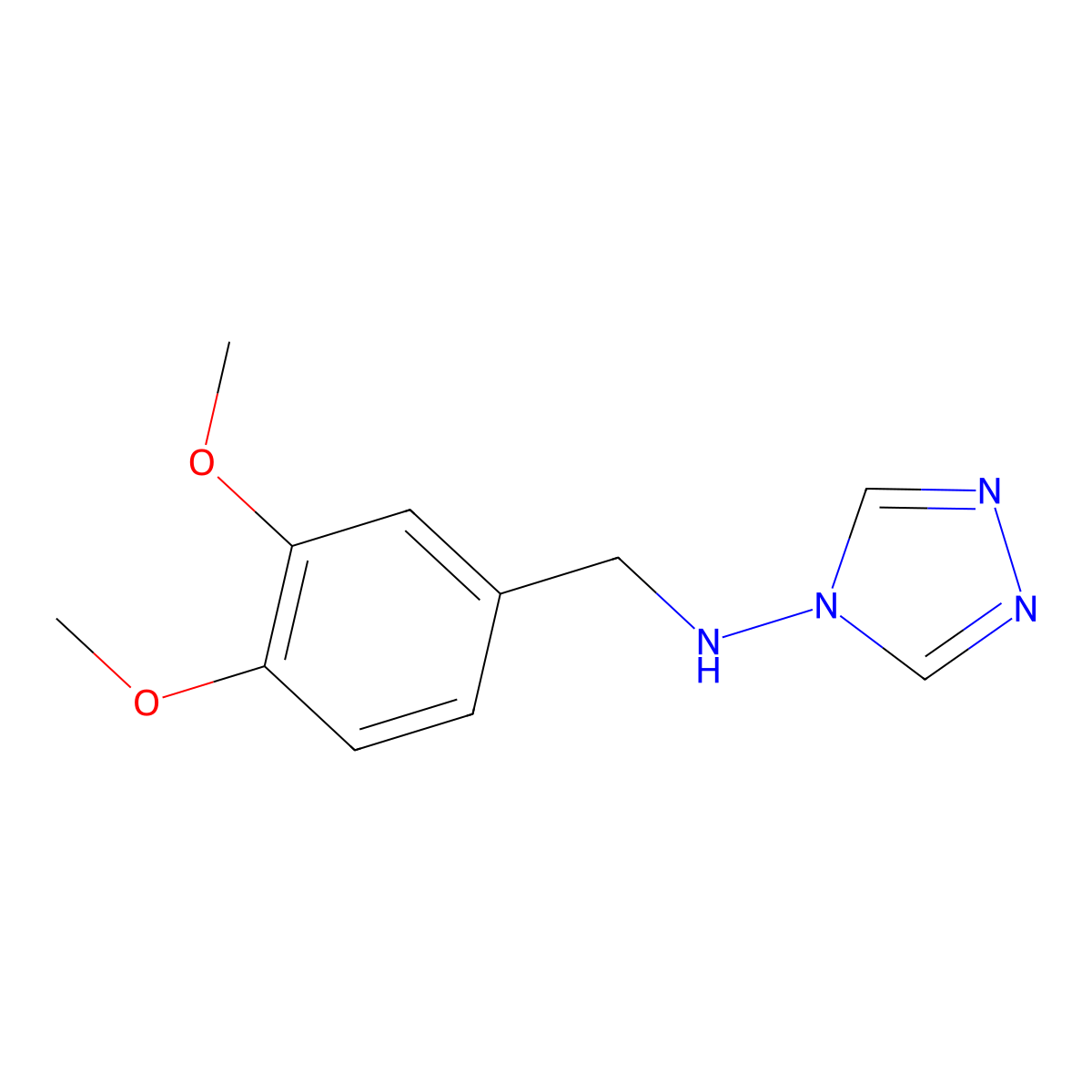 N-[(3,4-dimethoxyphenyl)methyl]-1,2,4-triazol-4-amine molecular structure, CAS 353469-26-8