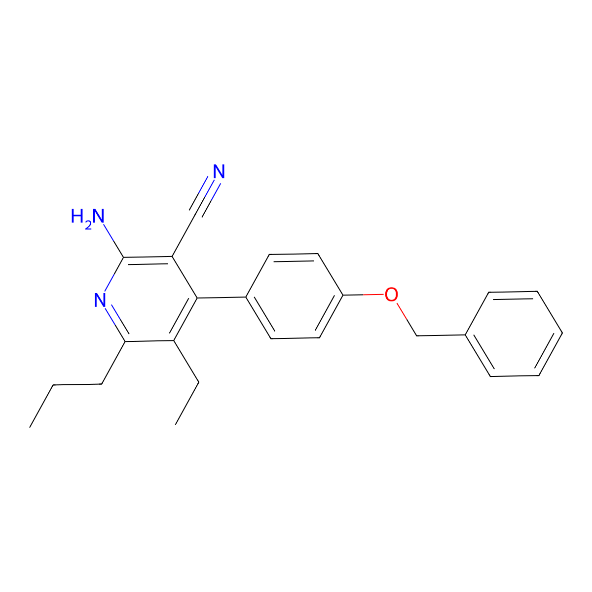 2-Amino-4-[4-(benzyloxy)phenyl]-5-ethyl-6-propylnicotinonitrile molecular structure, CAS 353470-27-6