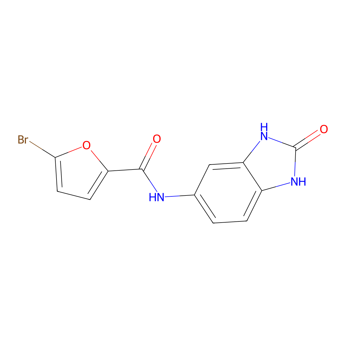 5-bromo-N-(2-oxo-1,3-dihydrobenzimidazol-5-yl)furan-2-carboxamide molecular structure, CAS 353470-28-7