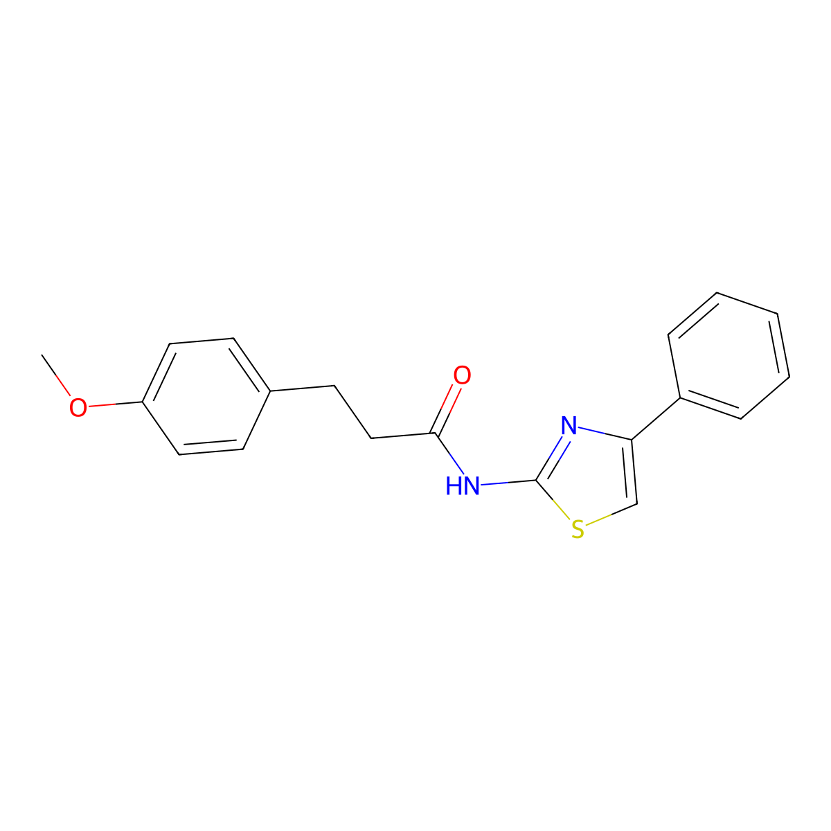 3-(4-methoxyphenyl)-N-(4-phenyl-1,3-thiazol-2-yl)propanamide molecular structure, CAS 353470-33-4