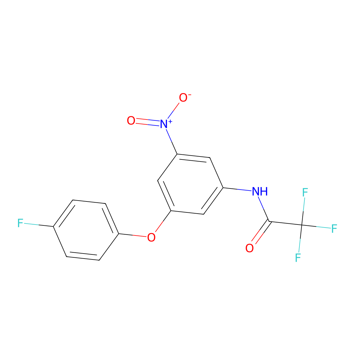 2,2,2-trifluoro-N-[3-(4-fluorophenoxy)-5-nitrophenyl]acetamide molecular structure, CAS 353470-40-3