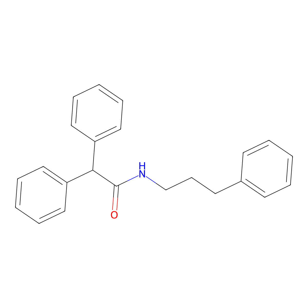 2,2-diphenyl-N-(3-phenylpropyl)acetamide molecular structure, CAS 353471-19-9
