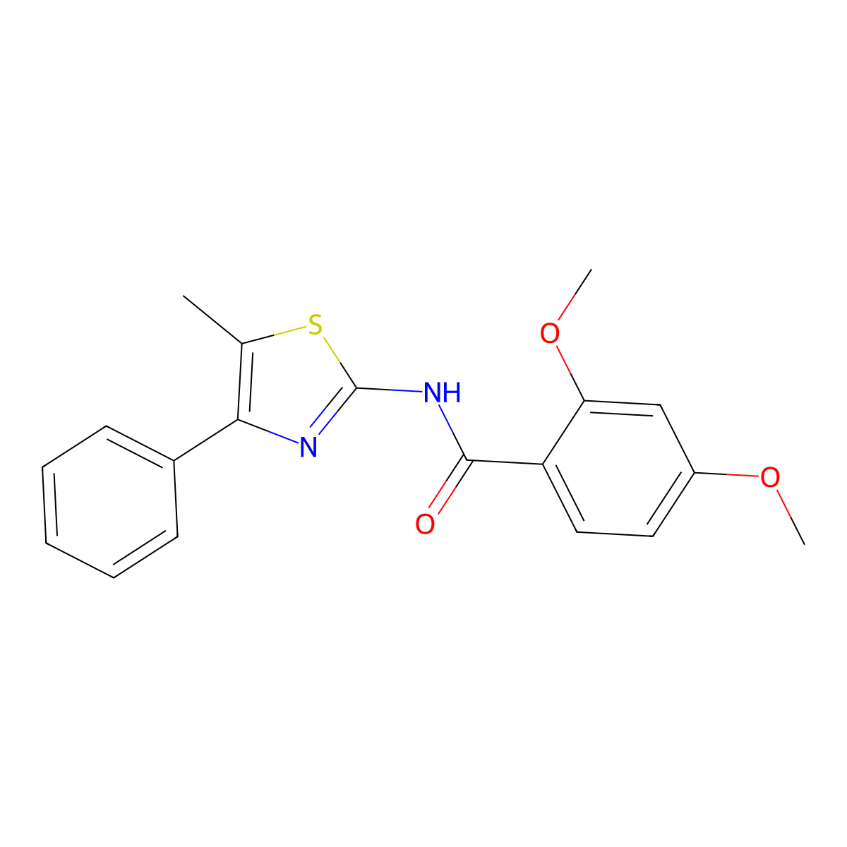 2,4-dimethoxy-N-(5-methyl-4-phenyl-1,3-thiazol-2-yl)benzamide molecular structure, CAS 353471-65-5