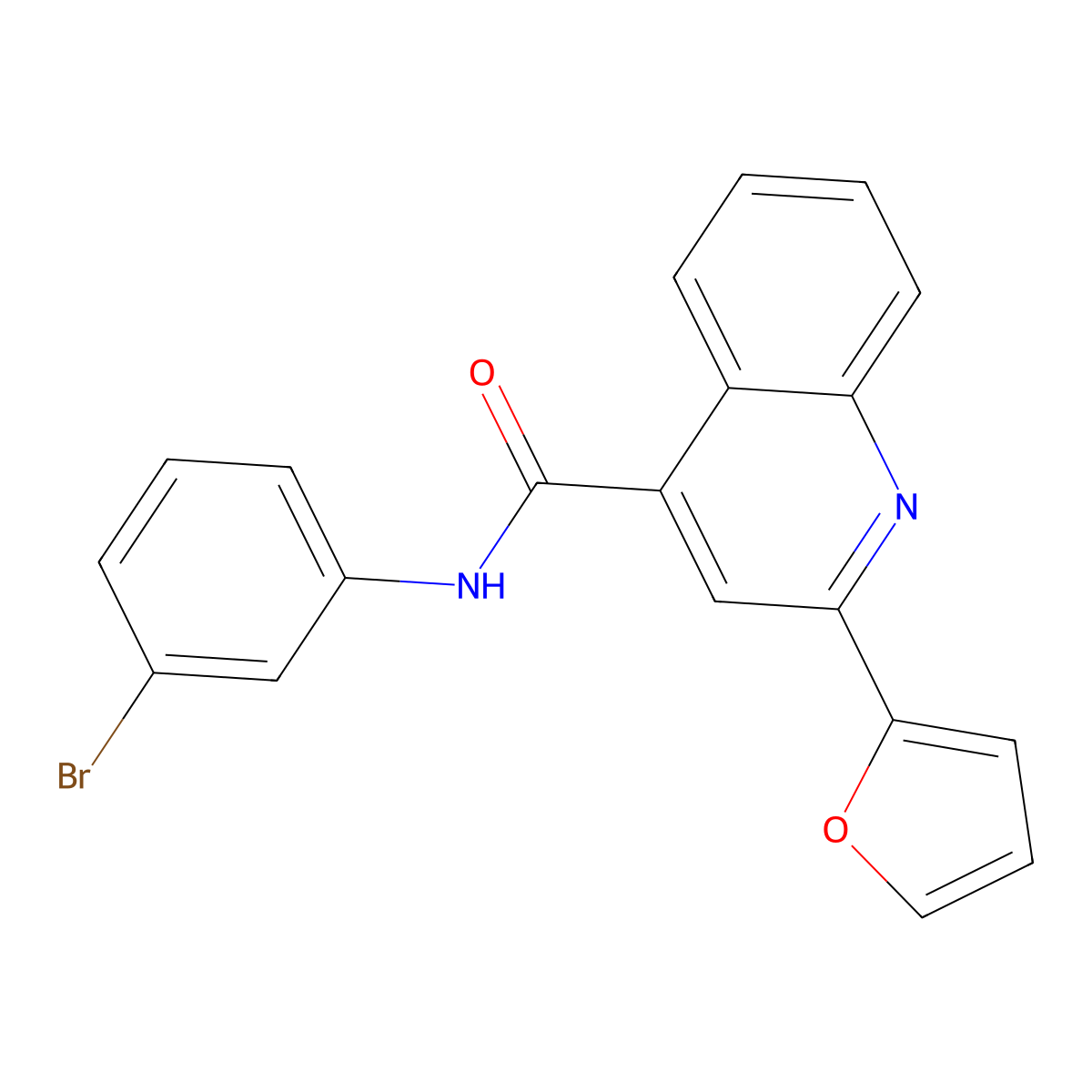 N-(3-bromophenyl)-2-(furan-2-yl)quinoline-4-carboxamide molecular structure, CAS 353471-74-6
