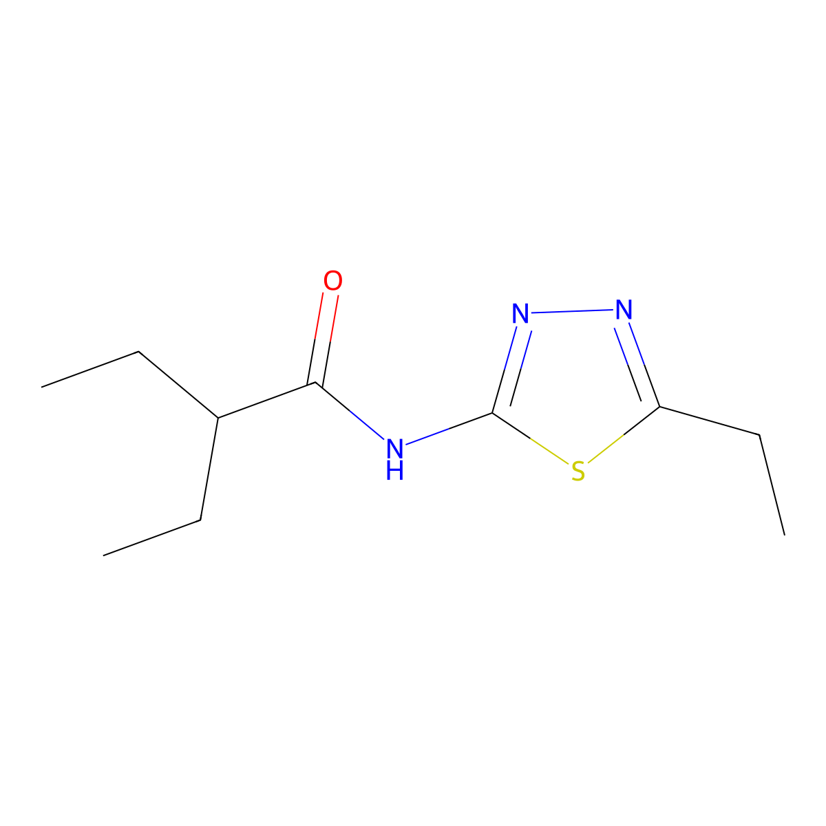 2-ethyl-N-(5-ethyl-1,3,4-thiadiazol-2-yl)butanamide molecular structure, CAS 353471-77-9