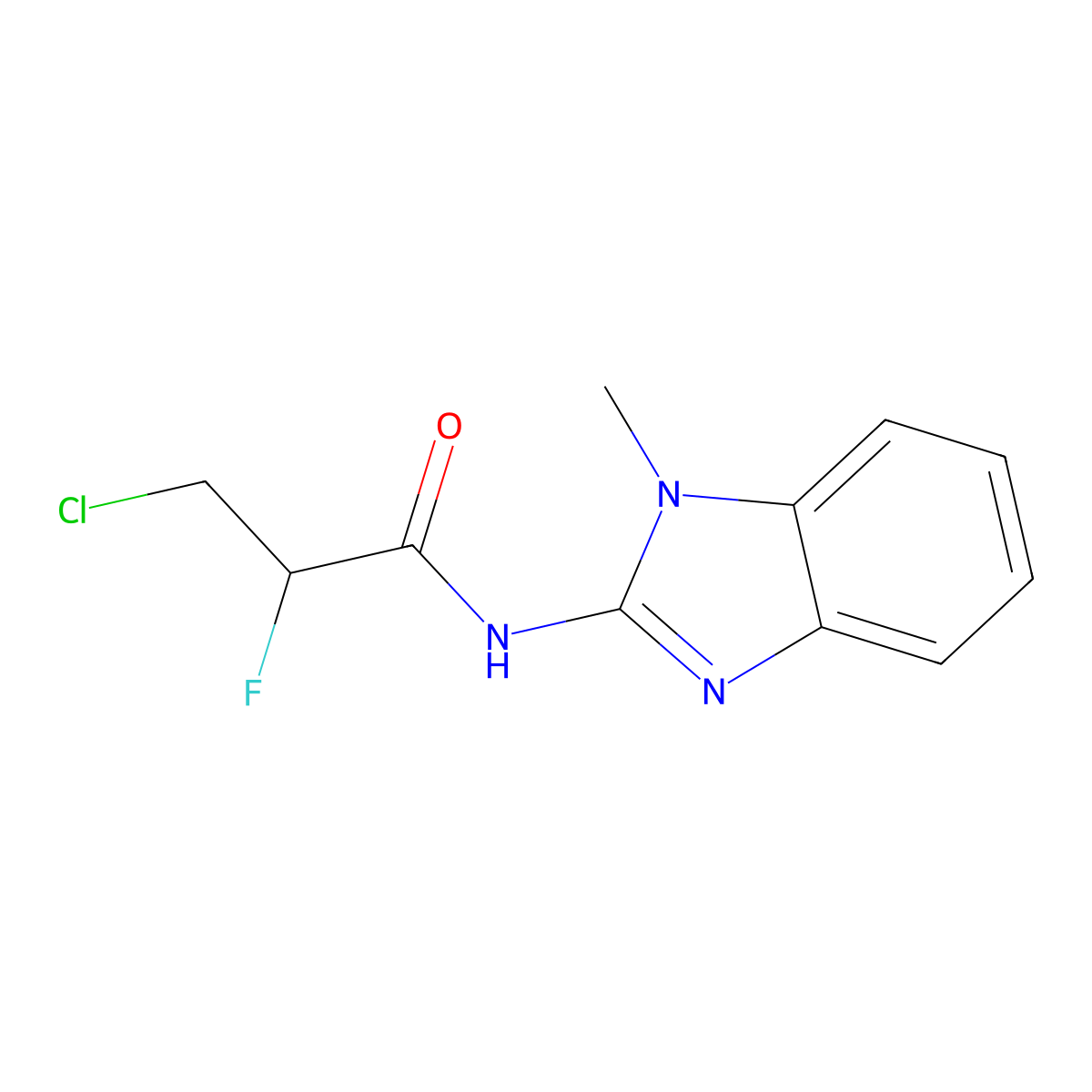 3-chloro-2-fluoro-N-(1-methyl-1H-benzimidazol-2-yl)propanamide molecular structure, CAS 353471-84-8