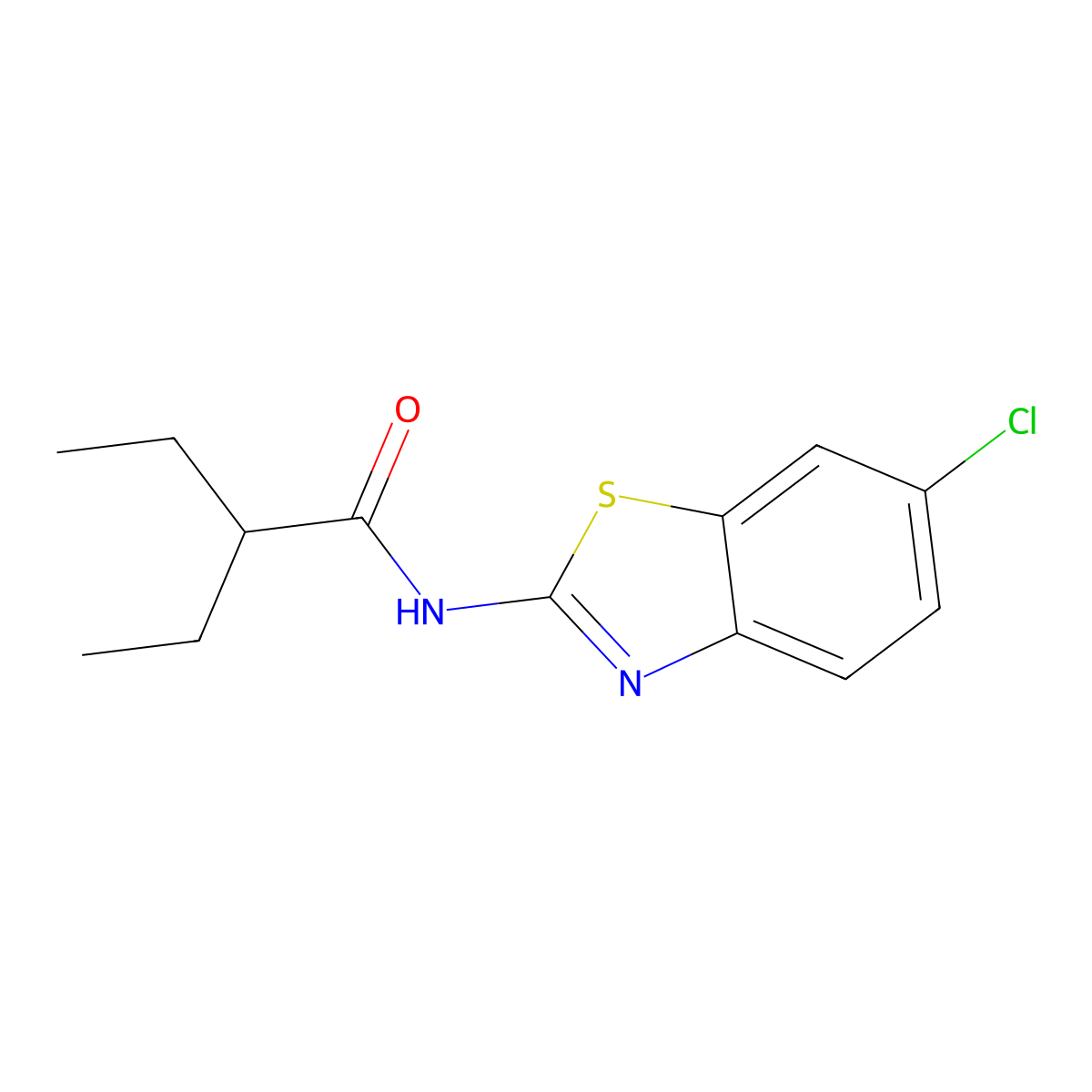 N-(6-chloro-1,3-benzothiazol-2-yl)-2-ethylbutanamide molecular structure, CAS 353472-24-9