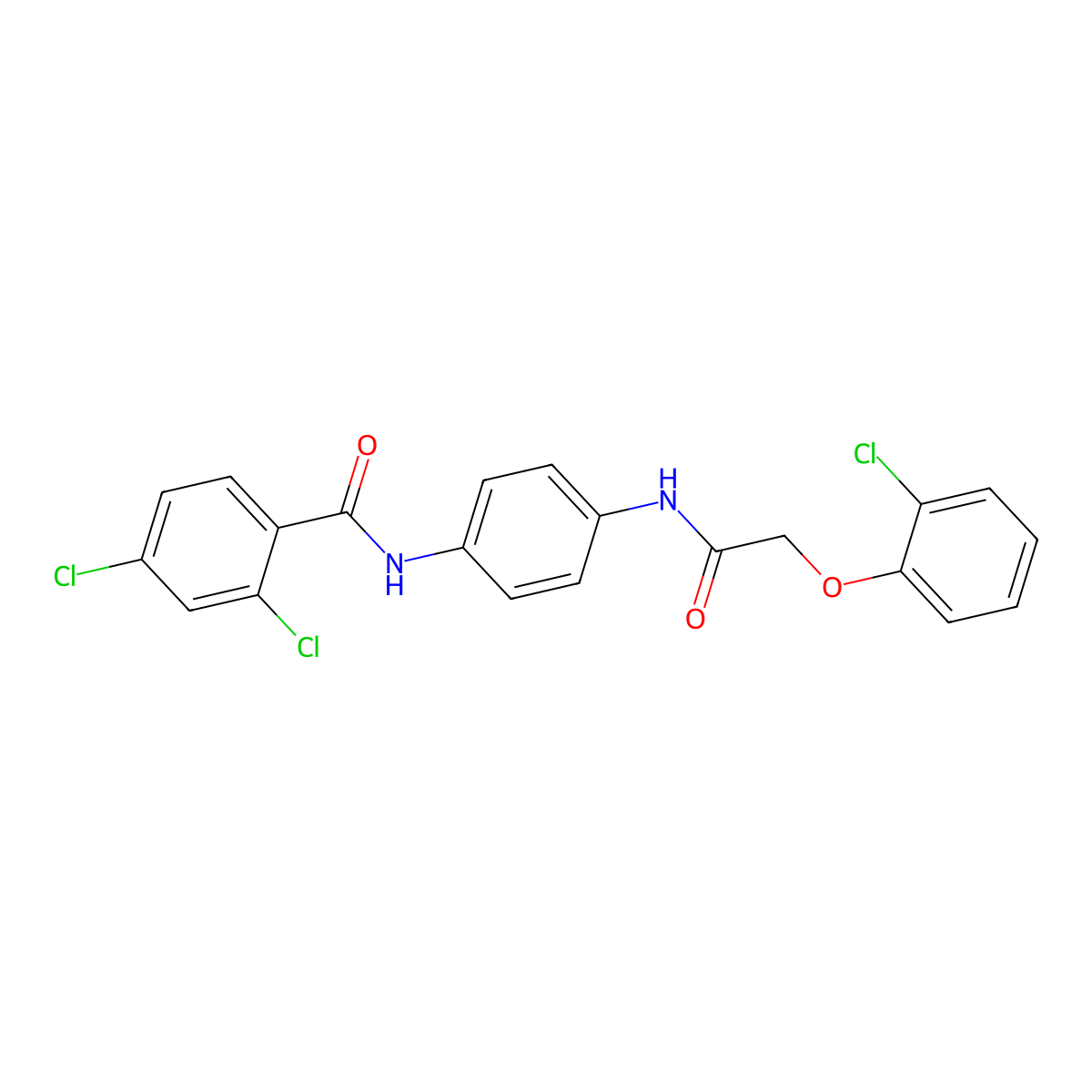 2,4-dichloro-N-[4-[[2-(2-chlorophenoxy)acetyl]amino]phenyl]benzamide molecular structure, CAS 353472-27-2