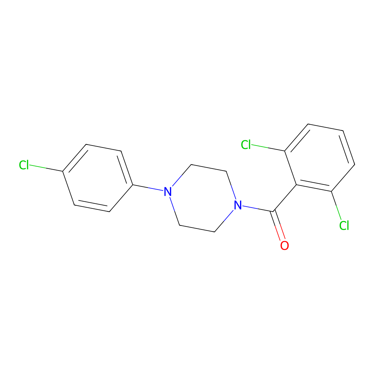 [4-(4-Chlorophenyl)piperazin-1-yl]-(2,6-dichlorophenyl)methanone molecular structure, CAS 353473-21-9
