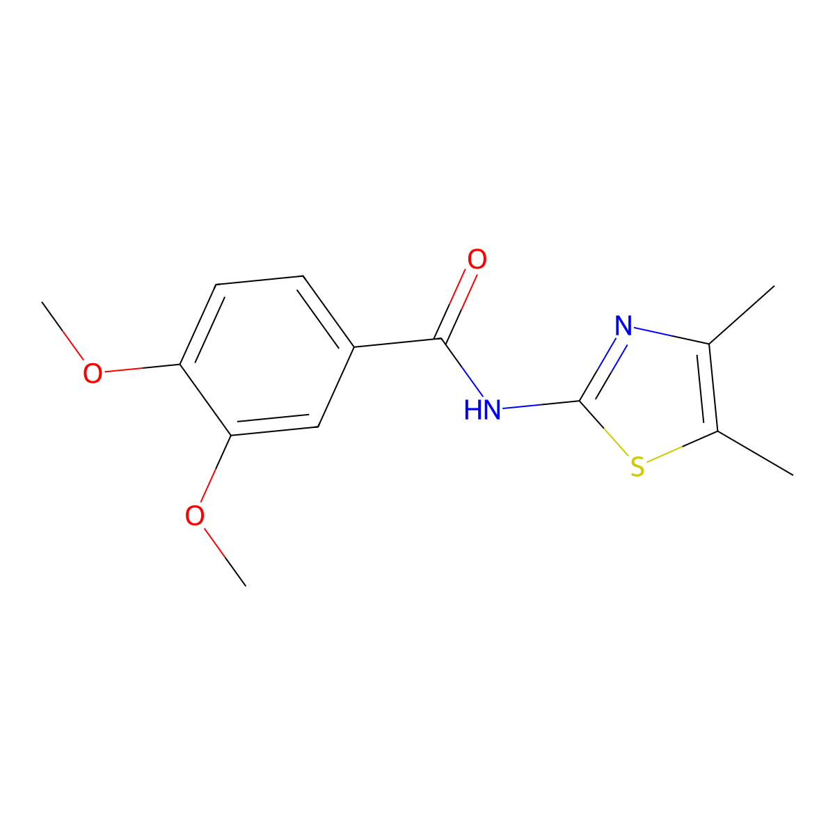 N-(4,5-dimethyl-1,3-thiazol-2-yl)-3,4-dimethoxybenzamide molecular structure, CAS 353473-28-6