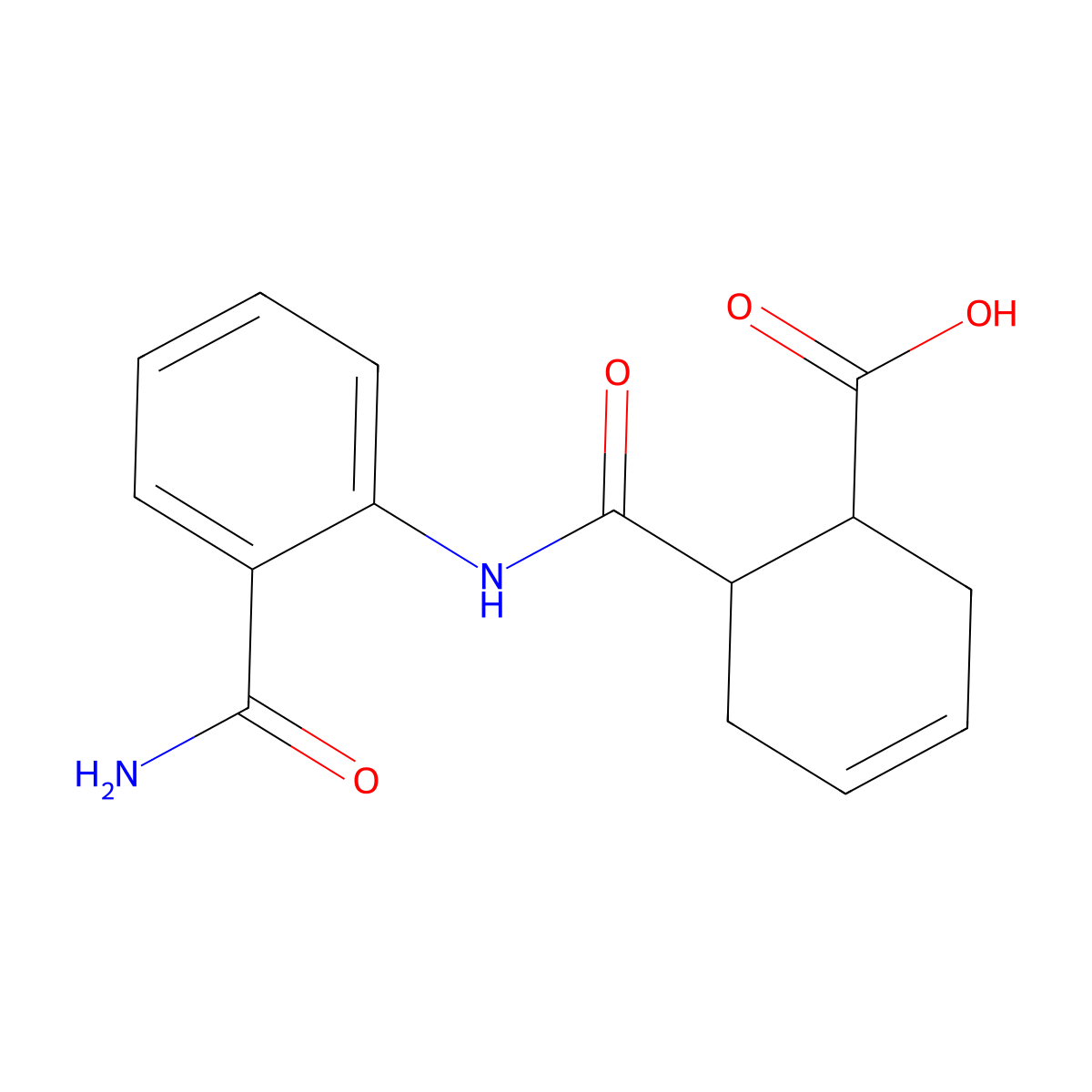 6-[(2-Carbamoylphenyl)carbamoyl]cyclohex-3-ene-1-carboxylic acid molecular structure, CAS 353473-47-9