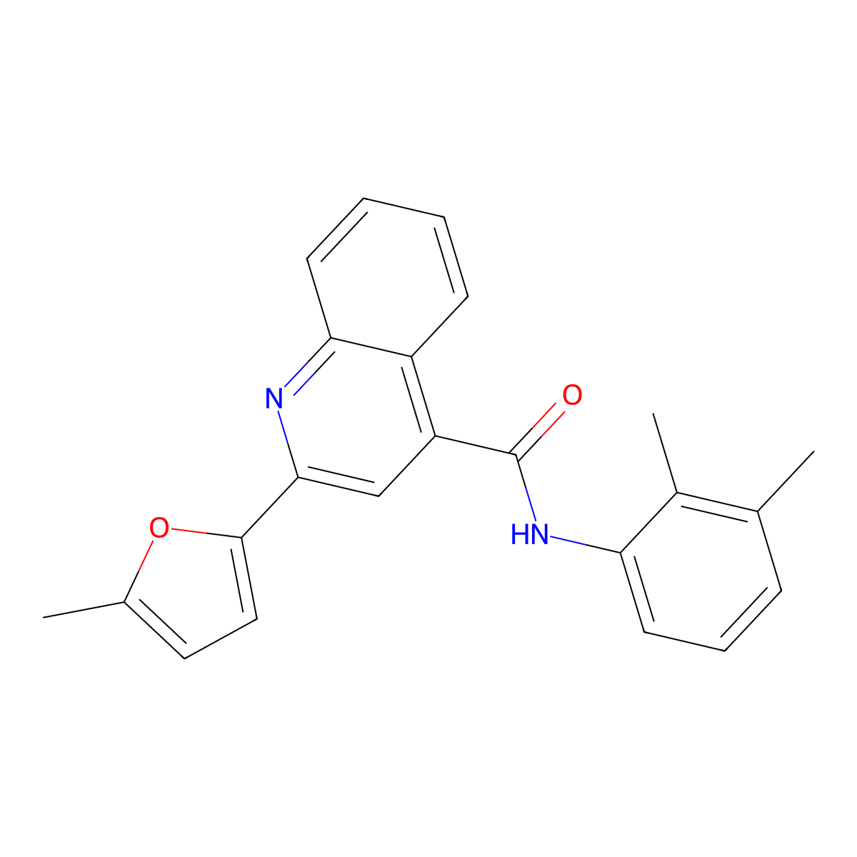 N-(2,3-dimethylphenyl)-2-(5-methylfuran-2-yl)quinoline-4-carboxamide molecular structure, CAS 353474-01-8