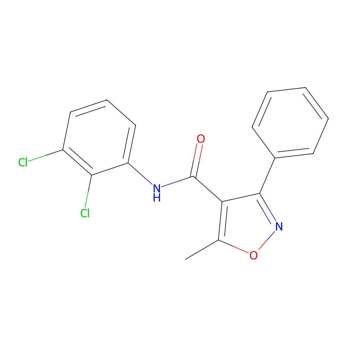 N-(2,3-dichlorophenyl)-5-methyl-3-phenyl-1,2-oxazole-4-carboxamide molecular structure, CAS 353474-21-2