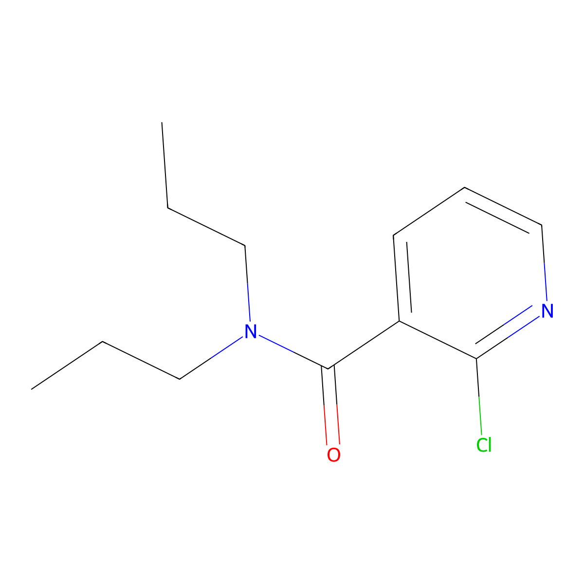 2-chloro-N,N-dipropylnicotinamide molecular structure, CAS 353474-24-5